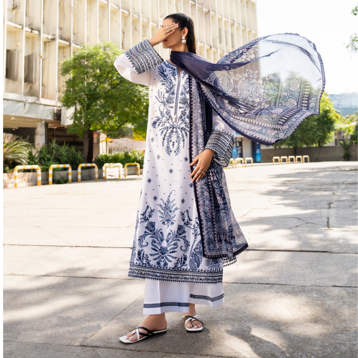 UCA-22 3 pc Summer Cotton Lawn Monochrome Collection | Ready to Wear | Casuallite