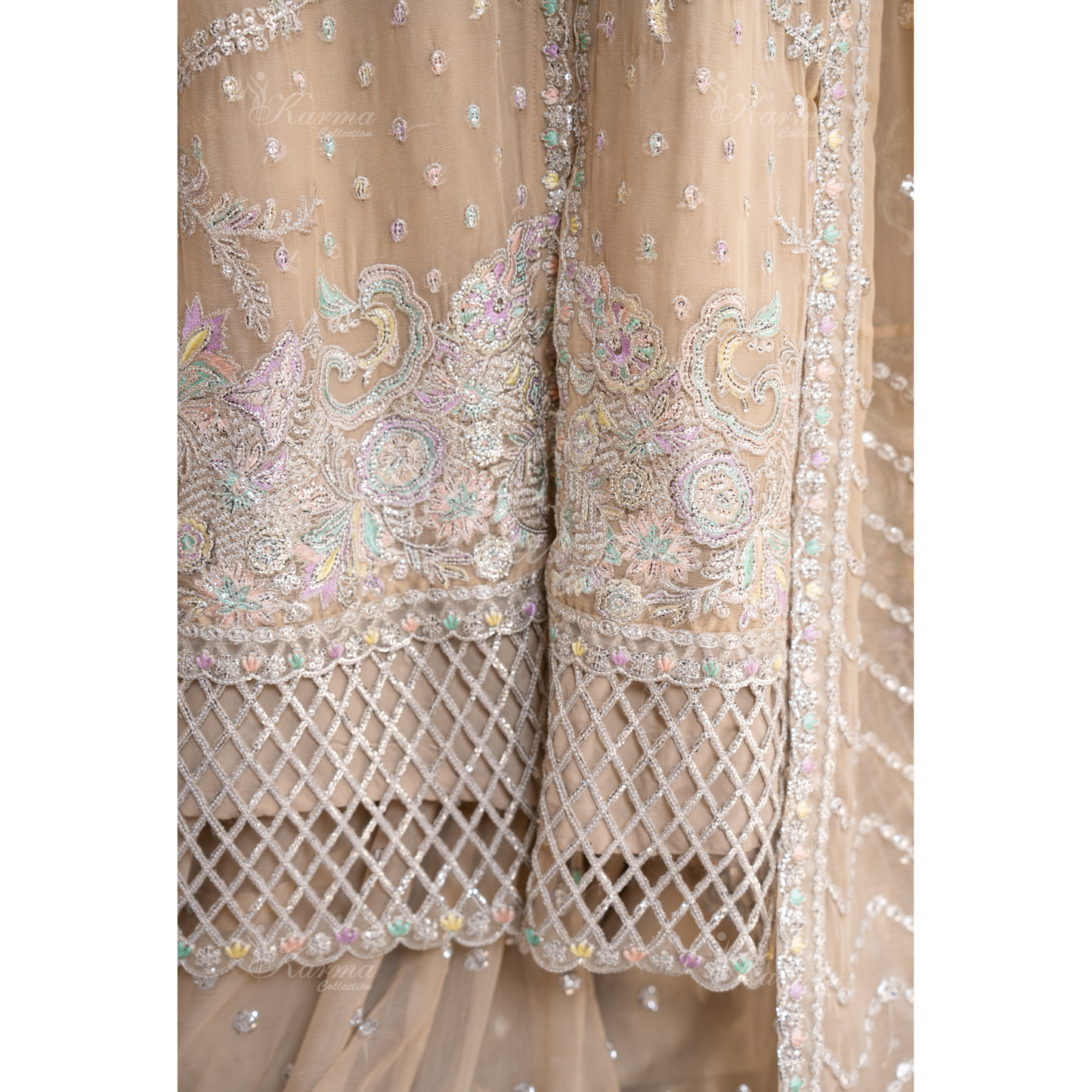 Luxury Embroidered Chiffon Party wear dress  | Wedding Collection | karma Collection | UMKC01201