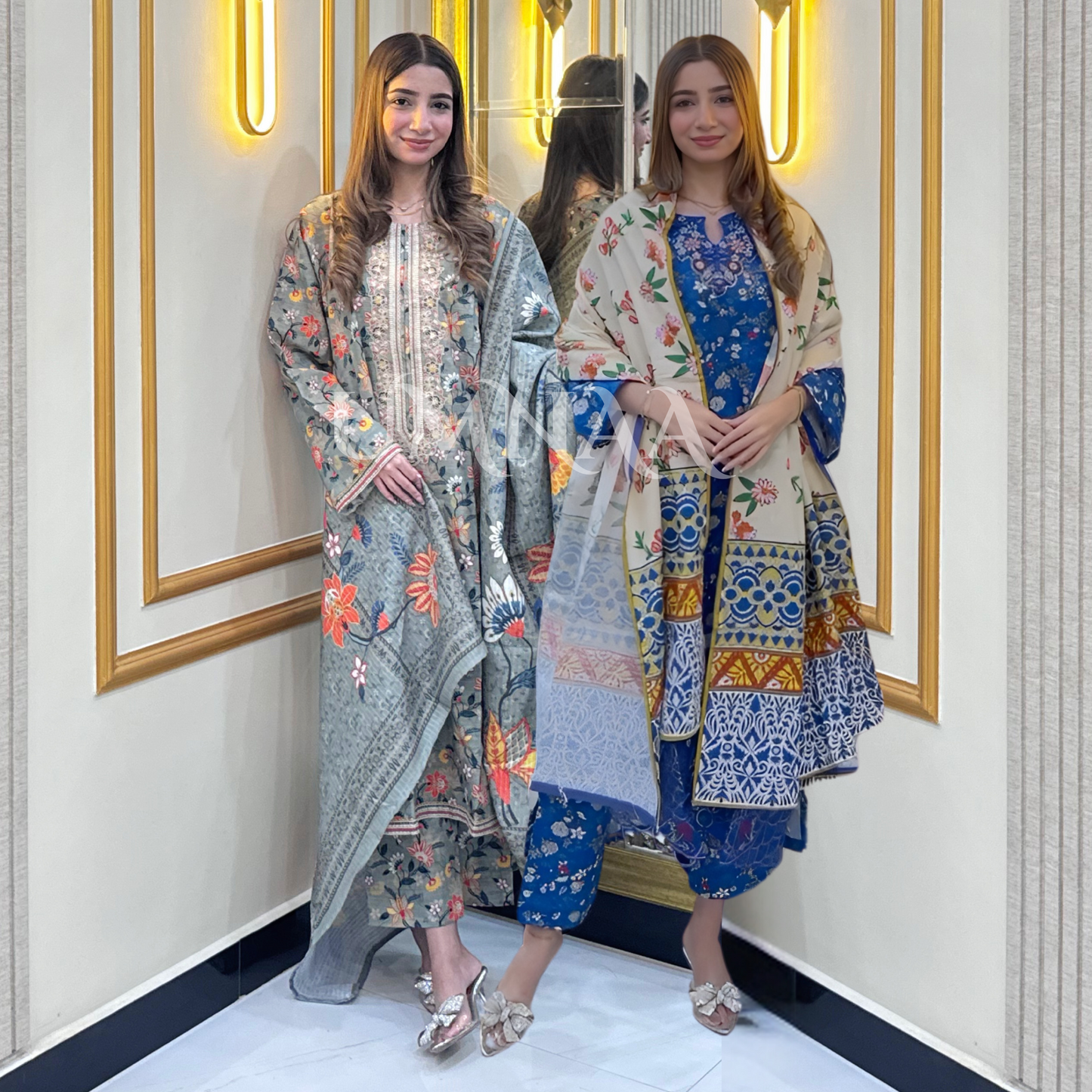 UA-36 Printed Embroidered Khaddar 3 Pc Dress | Ready to wear | UMNAA