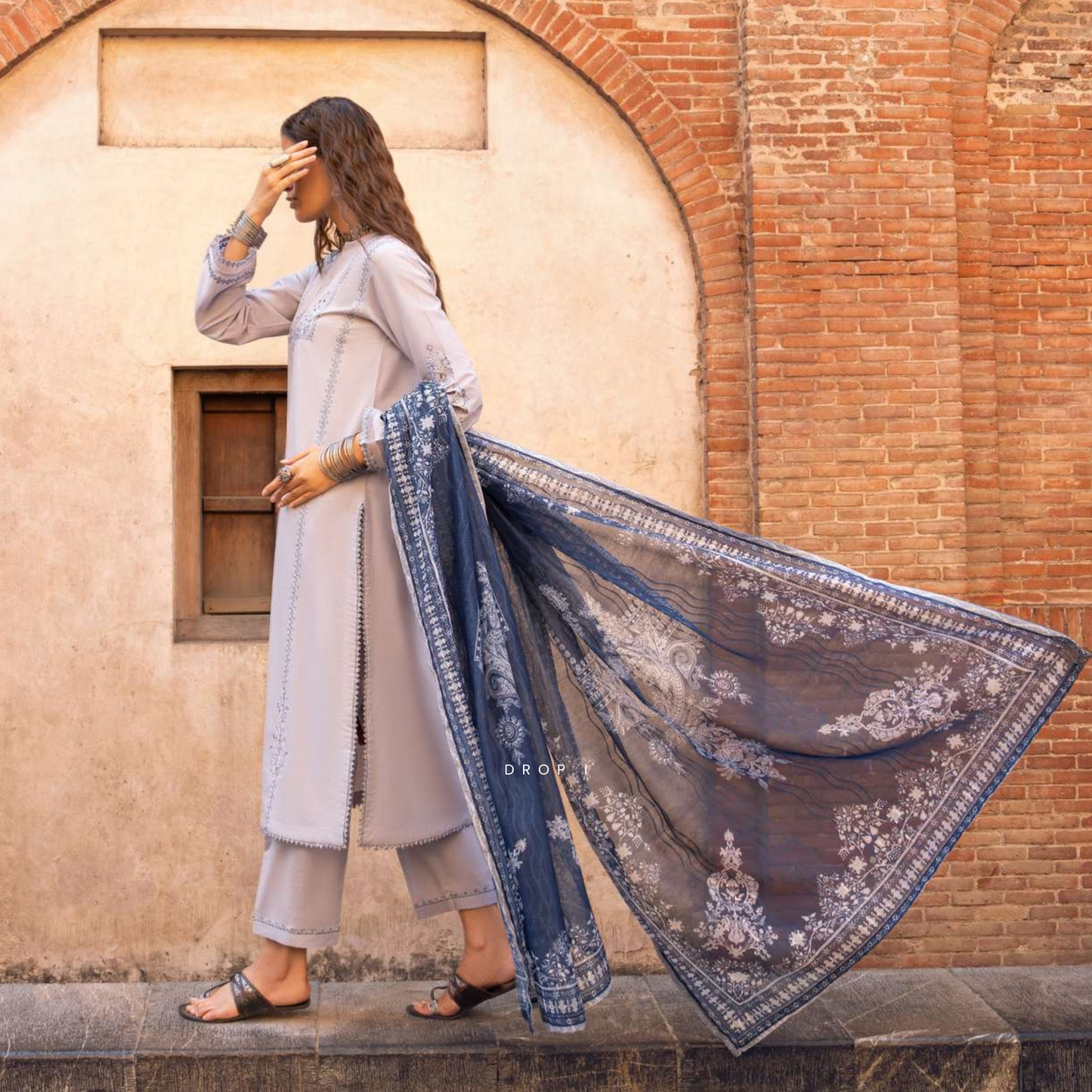 3 Pc Embroidered Cambric Cotton Ready to Wear Eid Collection by Casuallite | UCA-13