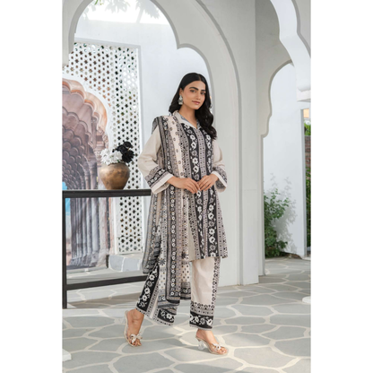 UMRZ-46 3 Pc Pakistani Printed  Summer Lawn Collection by Rangz
