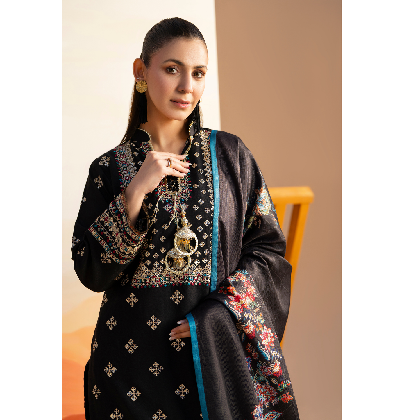 RA-25 Embroidered Dhanak Collection by Raniya.h