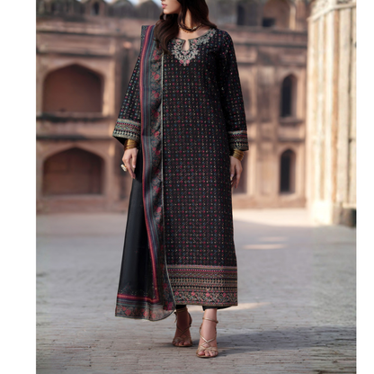 UCA-34 "ISHQIA" Festive Drop Embroidered Viscose Collection by Casuallite