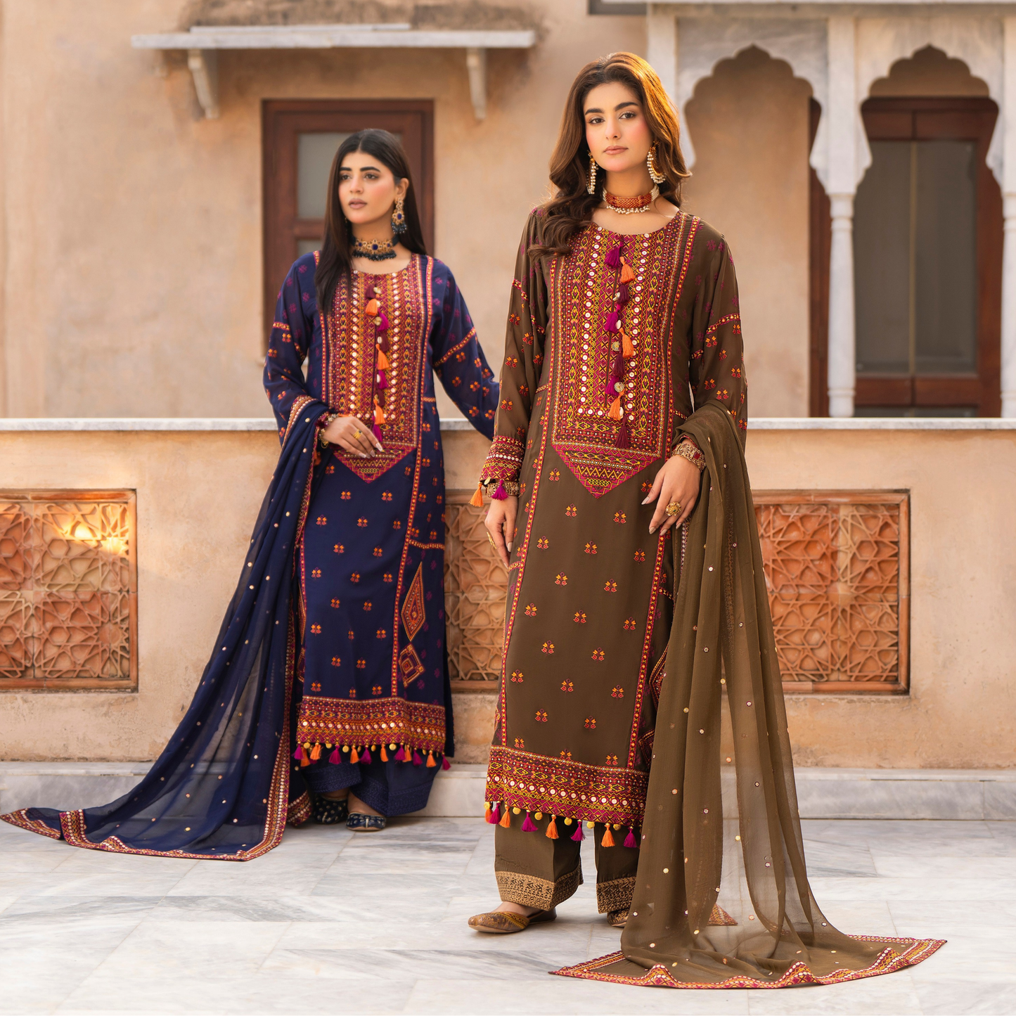 F-495 "Hayat" Embroidered Georgette Chiffon 3 Pc Collection