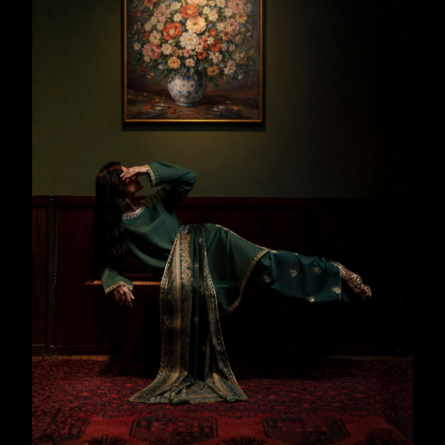 UCA-36 ELARA Festive Embroidered Viscose Dress with Printed Silk Dupatta | Women’s Festive Wear Pakistani Designer Outfit by Casuallite