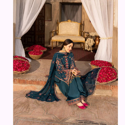 F-527 "Saj Dhaj" Embroidered Georgette Collection by Karma Collection