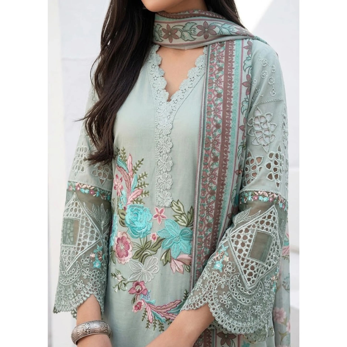 UA-186 Embroidered Cotton 3-Piece Collection | Ready to Wear Asian clothes