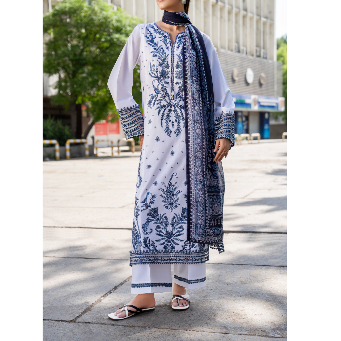 UCA-22 3 pc Summer Cotton Lawn Monochrome Collection | Ready to Wear | Casuallite