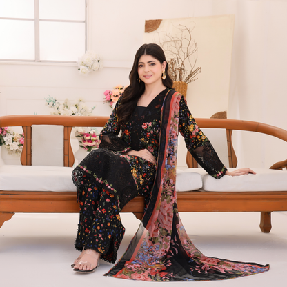 UA-94 3 Pc Embroidered Printed Summer Lawn | Ready to Wear | Umnaa