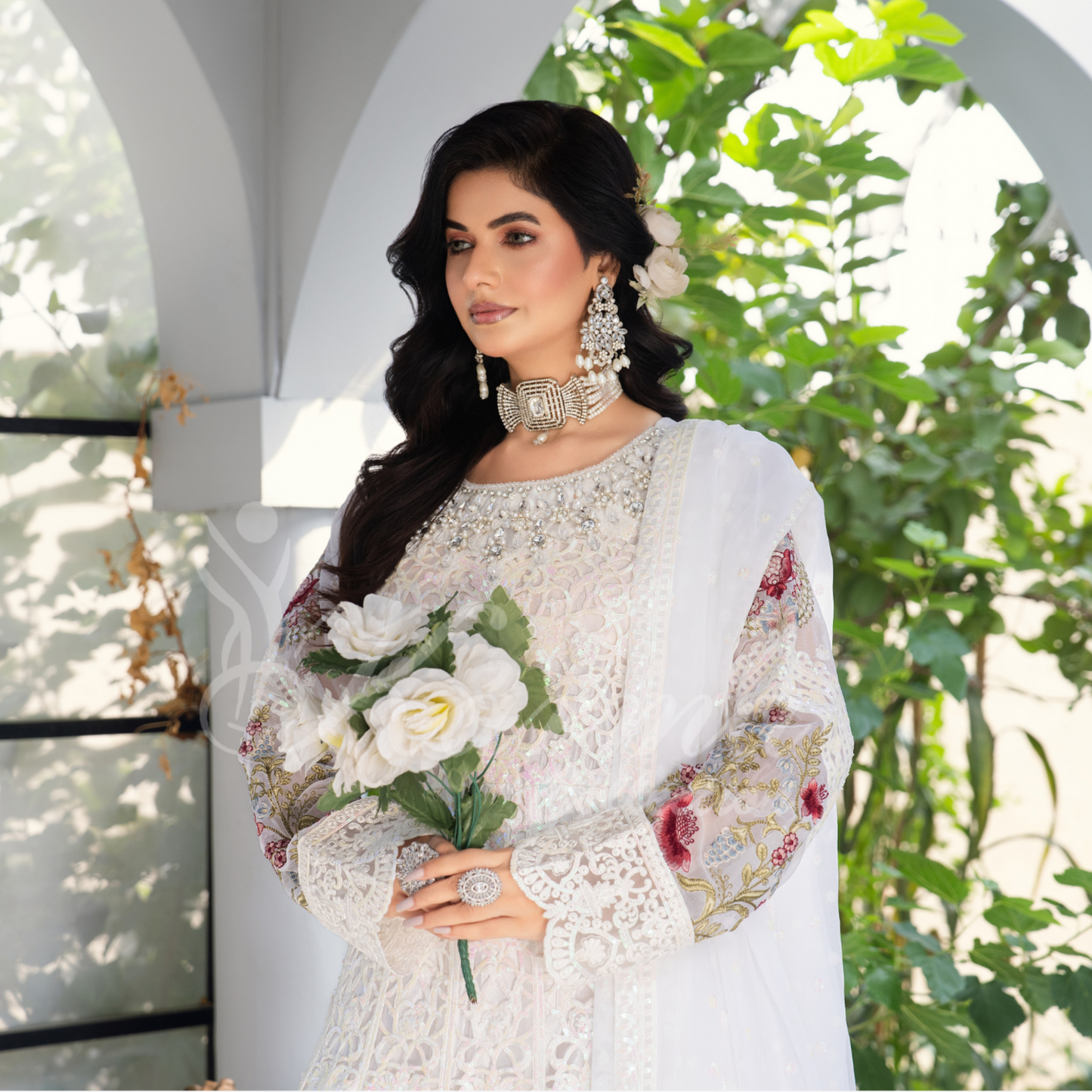 Luxury Embroidered Chiffon long Maxi with chiffon duppata  | Wedding Collection | karma Collection | UMKC01101