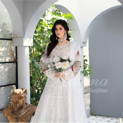 Luxury Embroidered Chiffon long Maxi with chiffon duppata  | Wedding Collection | karma Collection | UMKC01101