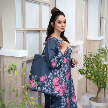 2 Printed Pakistani Co-Ords Set with Bag | Ready to Wear | Raniya.h | UMRAH0901