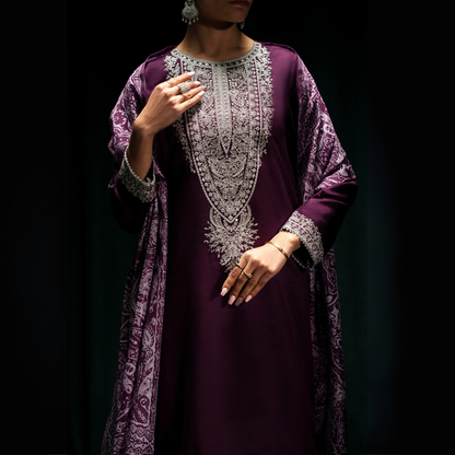 3 Pc Embroidered Viscose Ready to Wear Collection by Casuallite | UCA-12