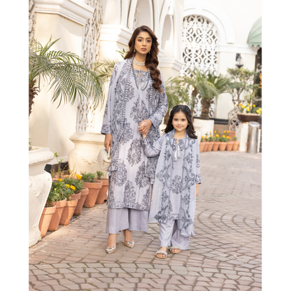 UMS-15 3 Pc Mother & Daughter Luxury Linen Eid Collection by Simrans