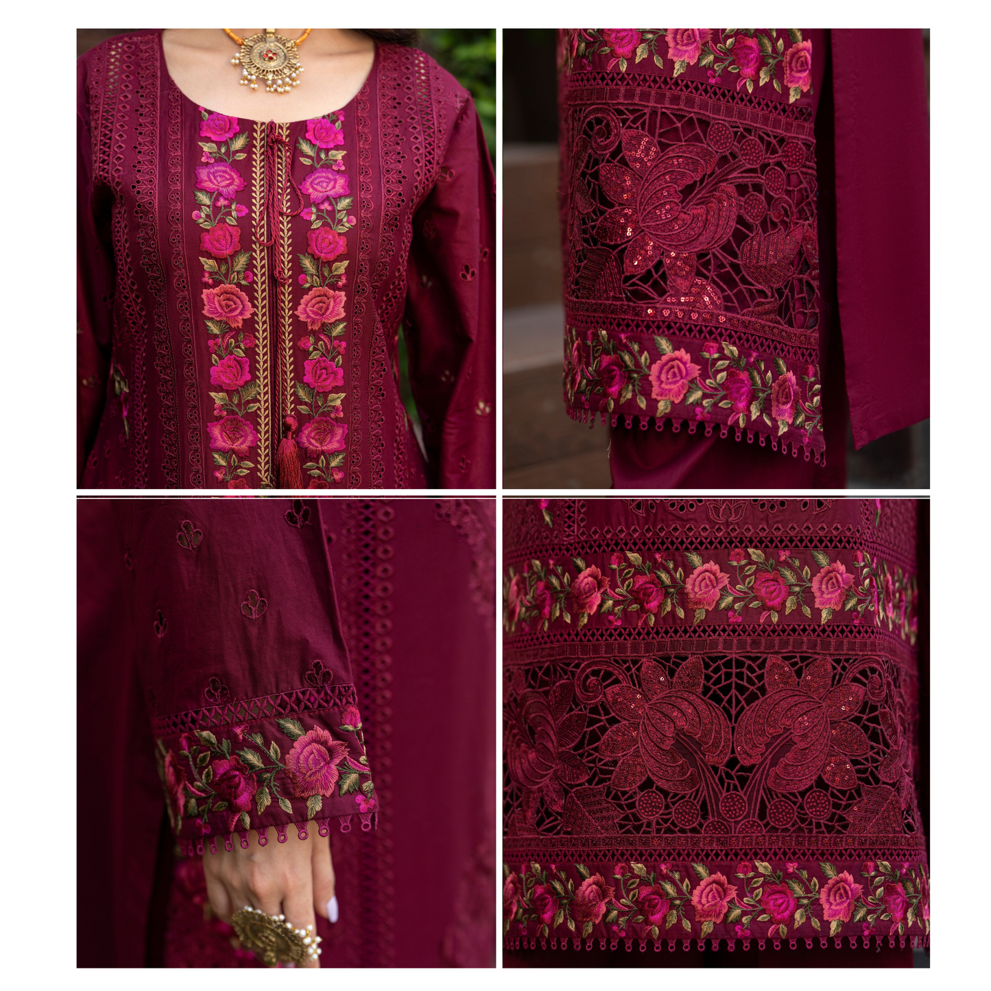 KC-1487 Chikenkari Luxury Cotton 3 Pc Collection | Ready to Wear | Karma Collection