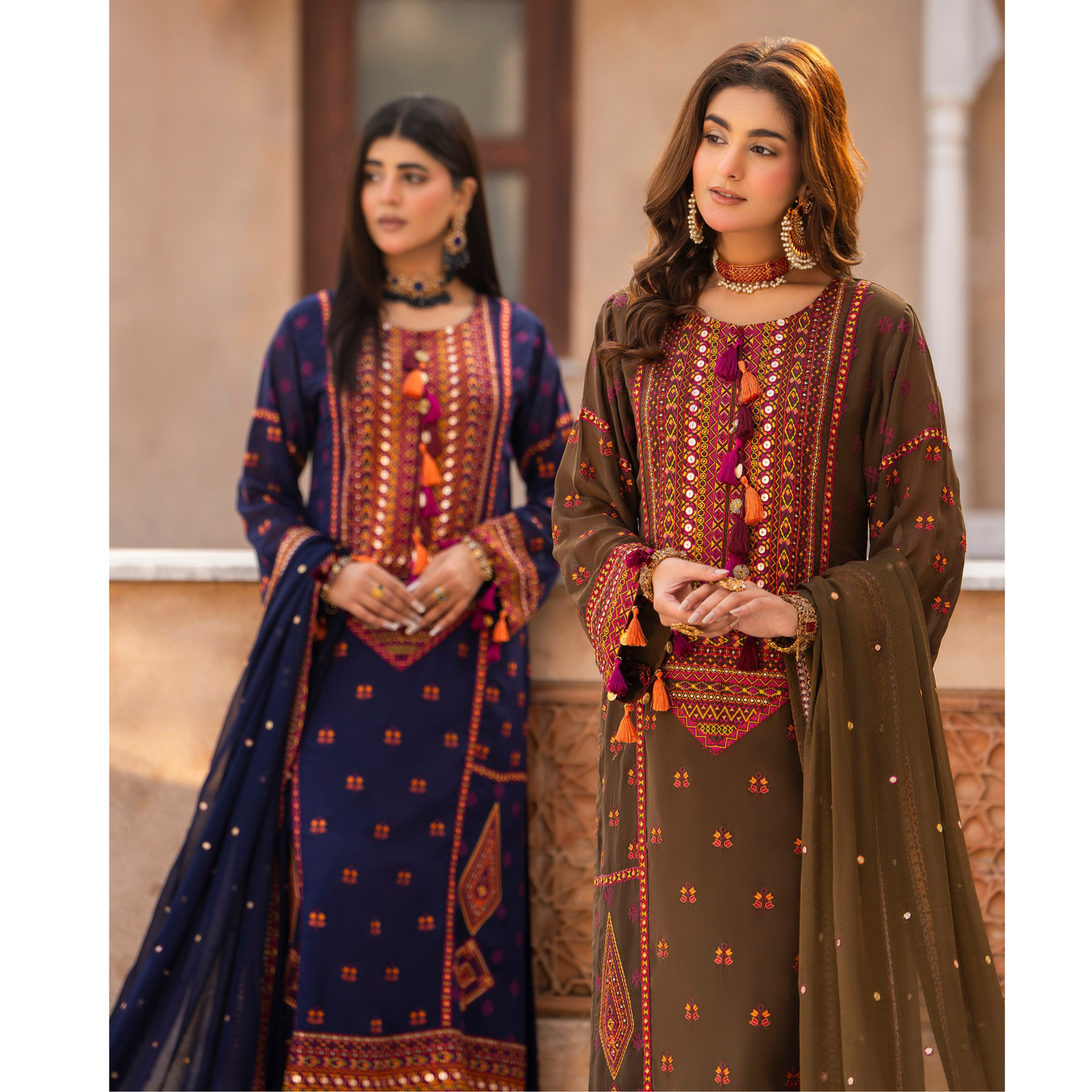 F-495 "Hayat" Embroidered Georgette Chiffon 3 Pc Collection