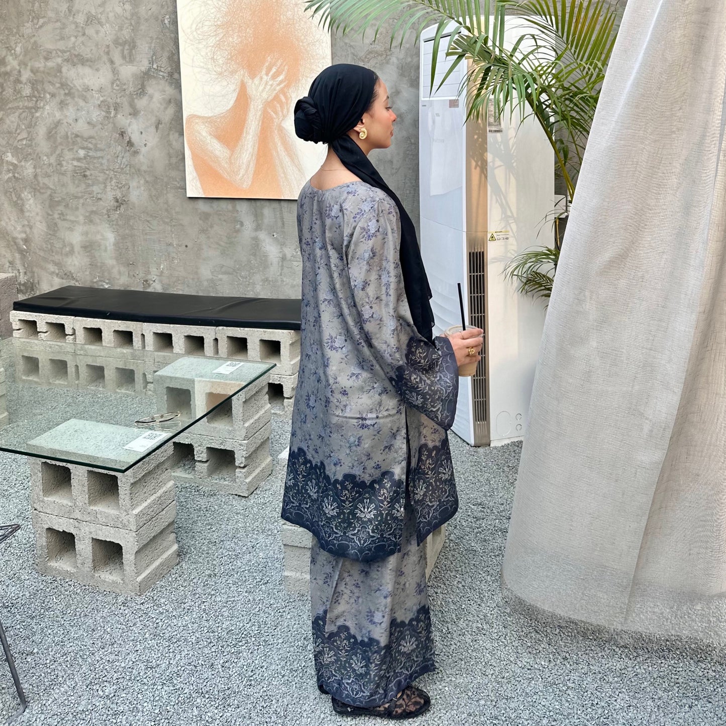 UA-169 Silk Printed Co-Ords Set by Umnaa | Ready to Wear Modest fashion Asian