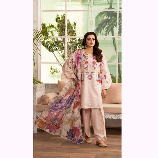 KC-1564 "Tabeer" Embroidered Festive Cambric Cotton Collection by Karma Collection