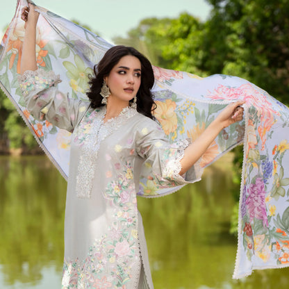 KC-1573 "Sunheri" Embroidered Festive Cambric Cotton Collection by Karma Collection