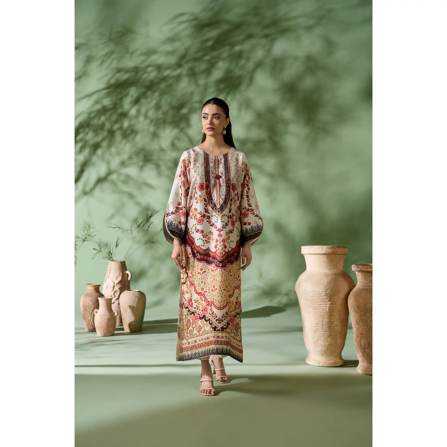 UAL-05 Printed Silk Kaftan Style Co-Ord Set Loose fit Casual Wear | Ethnic wear | ALLY'S