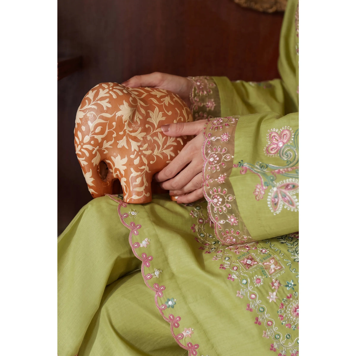 UCA-46 "Sakoon" Embroidered Cambric Cotton Pc Collection | Casuallite
