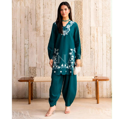 UA-276 Embroidered Trendy Cotton Co-Ord Set | Umnaa