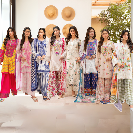 "Aina II" Embroidered Printed Lawn 3 Pc Collection by Karma Collection