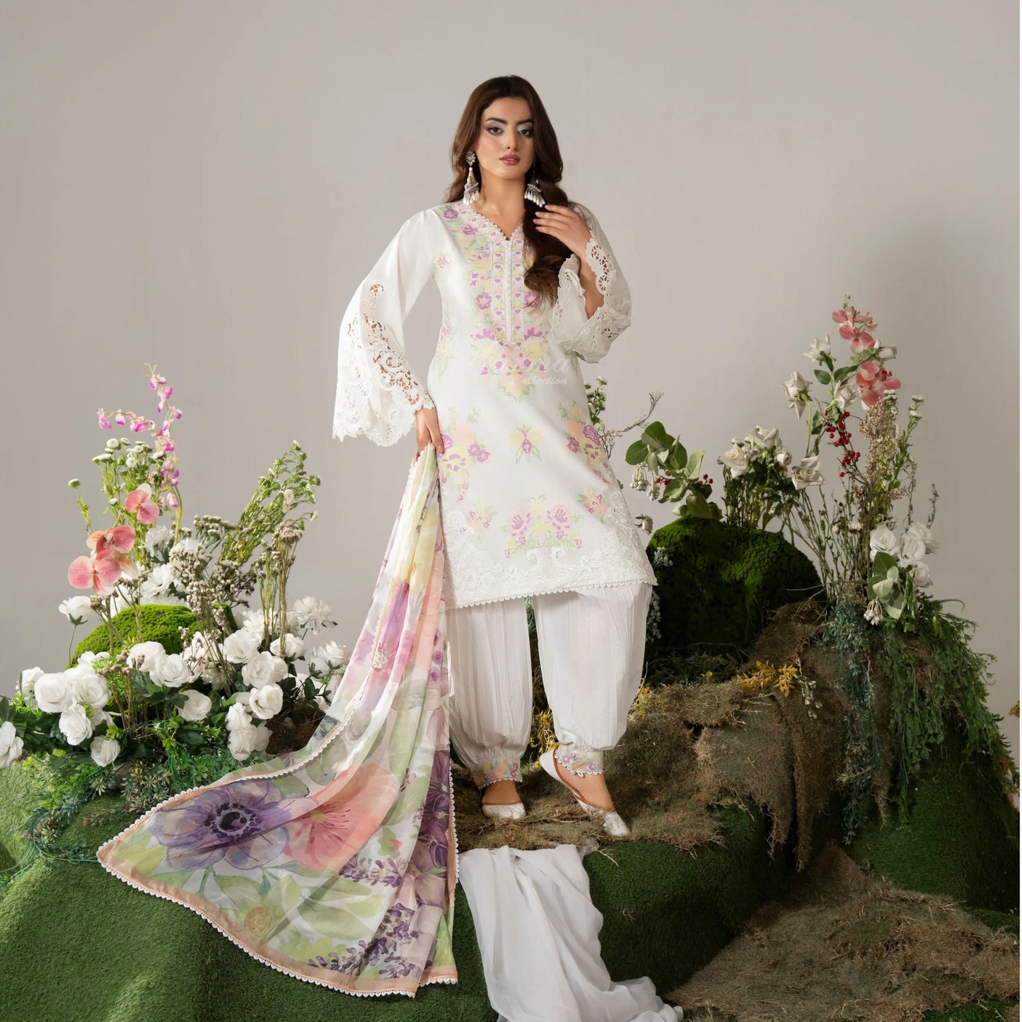 KC-1586 "AYRA" Embroidered Cambric Cotton Collection by Karma Collection