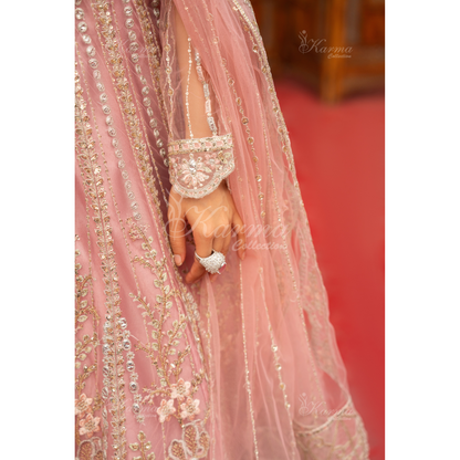 Luxury Embroidered soft Net long Maxi | Wedding Collection | karma Collection | UMKC01301