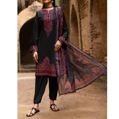 UCA-17 3 Pc Embroidered Lawn Ready to Wear Collection by Casuallite
