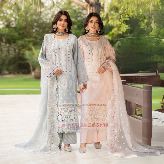KC-1490 Chikenkari Luxury Cotton 3 Pc Collection | Ready to Wear | Karma Collection