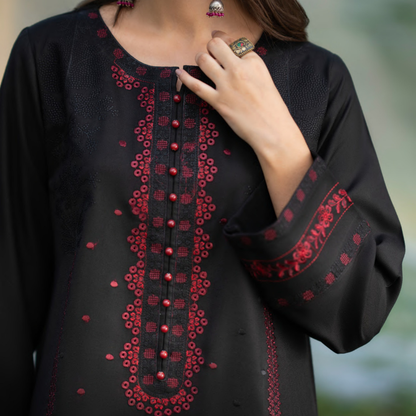 UCA-32 "Khunki" Embroidered Dhanak with Pashmina Wool Shawl Winter Collection by Casuallite