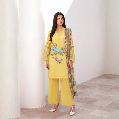 UA-186 Embroidered Cotton 3-Piece Collection | Ready to Wear Asian clothes