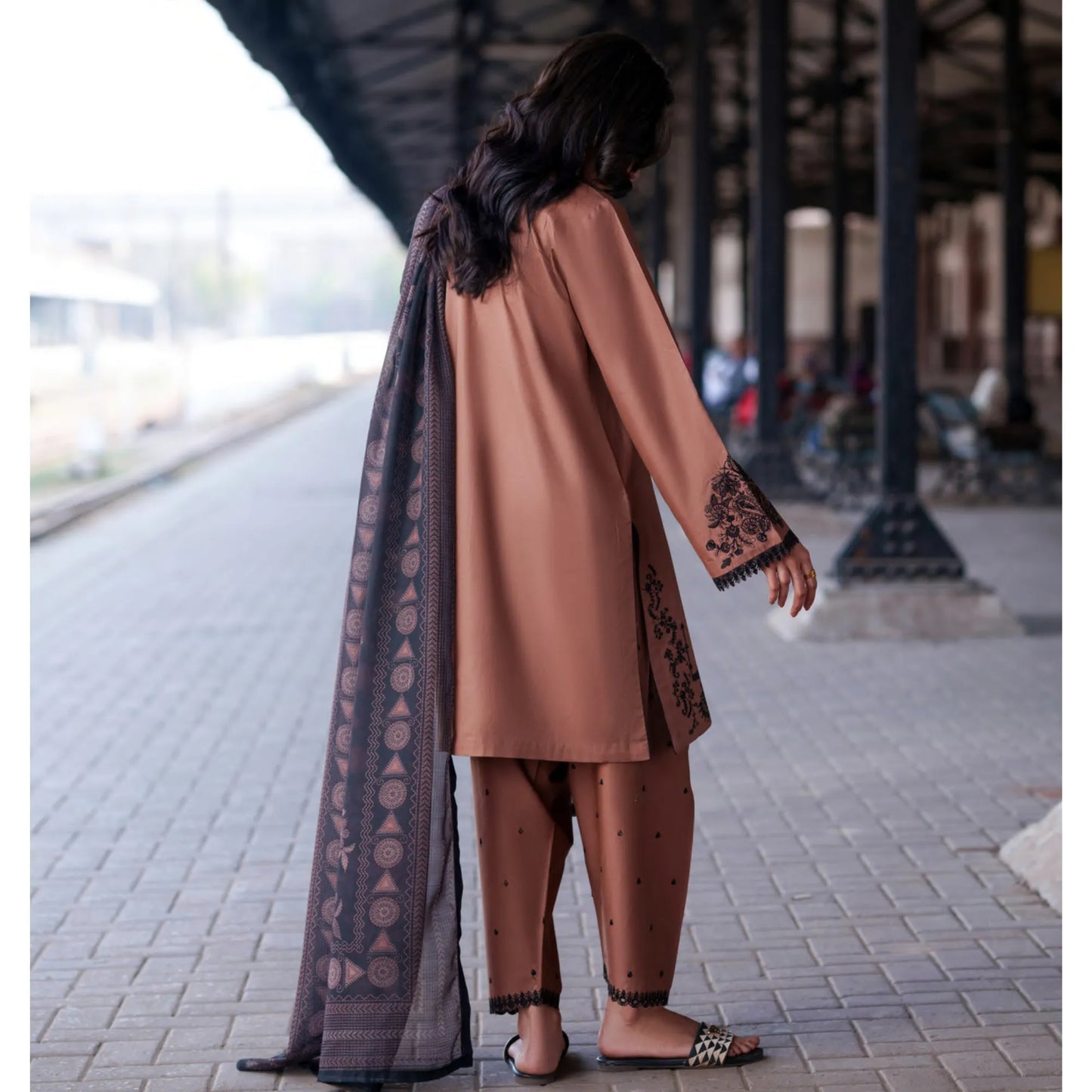 UCA-39 SafarNama Summer Embroidered Cotton Dress with Printed Silk Dupatta | Women’s Wear Pakistani Designer Outfit by Casuallite