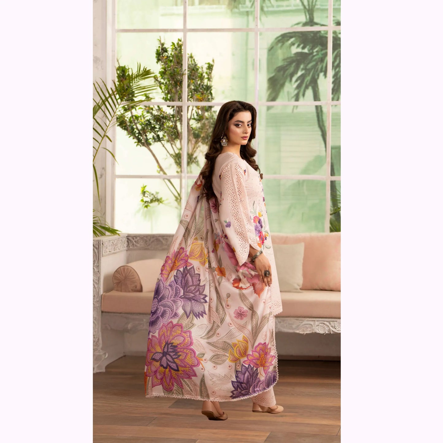 KC-1564 "Tabeer" Embroidered Festive Cambric Cotton Collection by Karma Collection