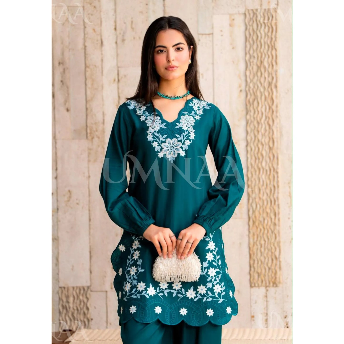 UA-276 Embroidered Trendy Cotton Co-Ord Set | Umnaa