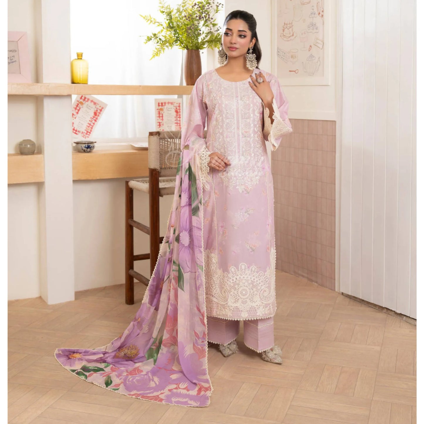 "Flora" Embroidered Lawn 3 Pc Collection | Karma Collection