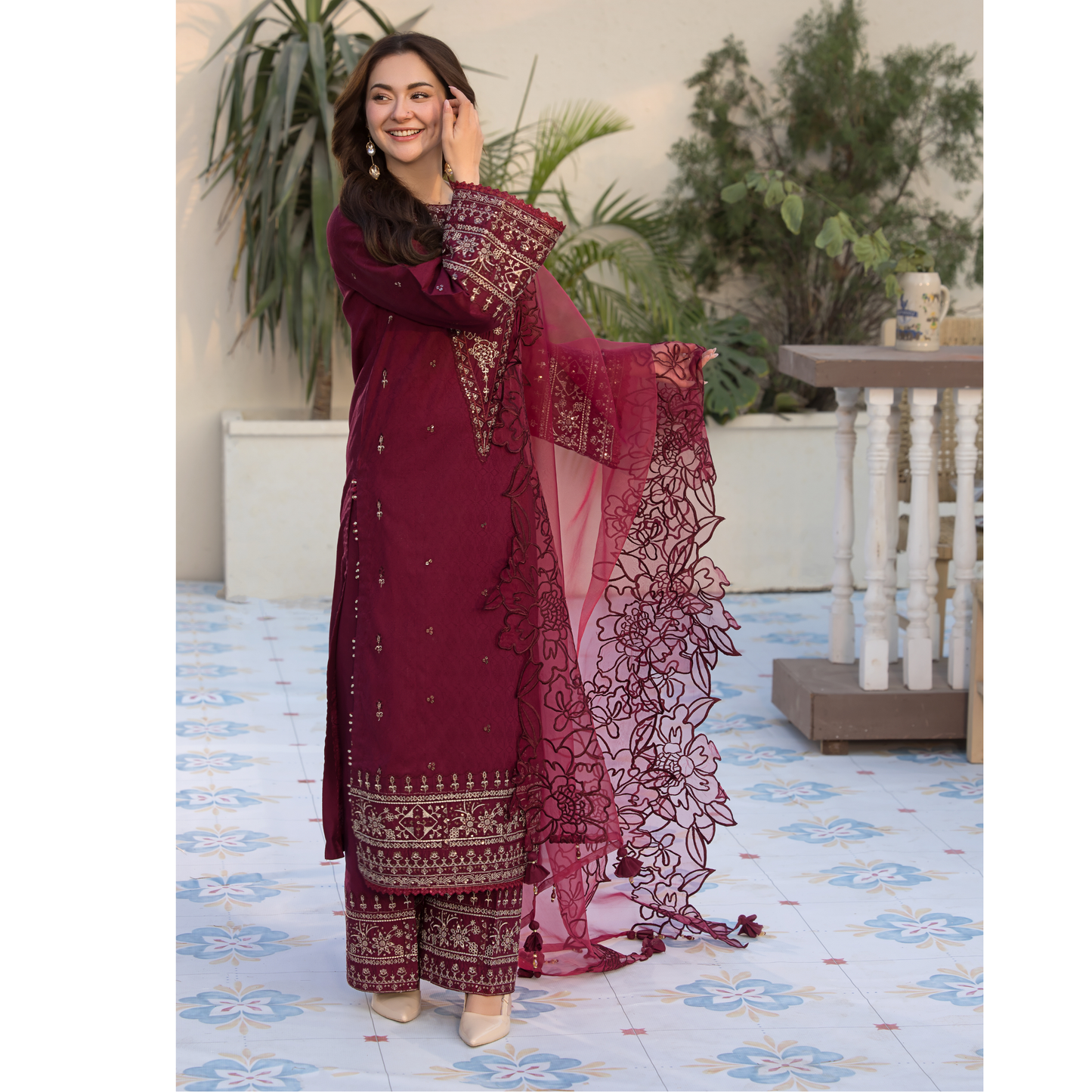UAL-02 3 Pc Cotton Jacquard Ready to Wear Collection | Simrans