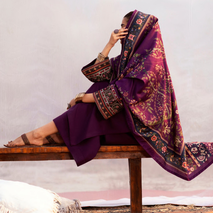 3 Pc Embroidered Khaddar Ready to Wear Collection by Casuallite | UMCAE0901