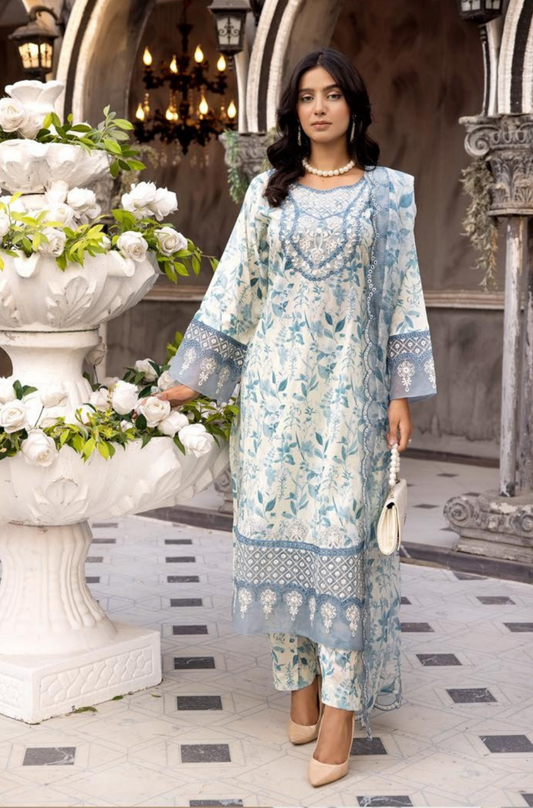 BEIGE 3 Pc Chikankari Lawn Collection | SIMRANS