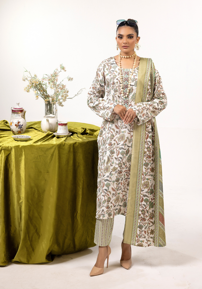 Multi | Printed Linen Shalwar Kameez & Dupatta | 3 Pc | Ready-to-wear | Simrans