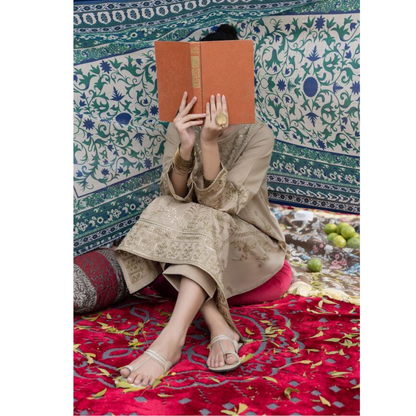 (Ivory) Embroidered Linen 3 Pc Ready to Wear by Casuallite