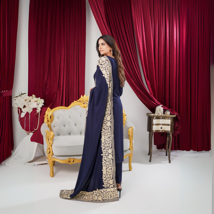 3 Pc Dhanak Shirt & trouser with Dhanak Shawl | Winter Collection | SIMRANS
