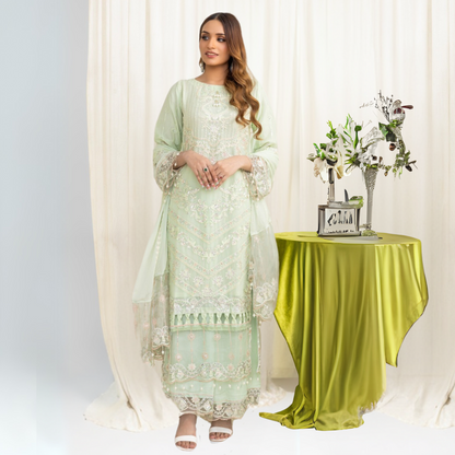 Luxury Embroidered Chiffon Dress 3 Pc | Winter Collection | Rangz | UMRGZ3601