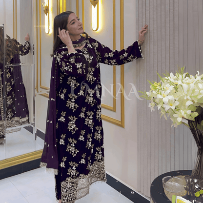 UA-43  Luxury Embroidered Handwork Velvet Collection UMNAA