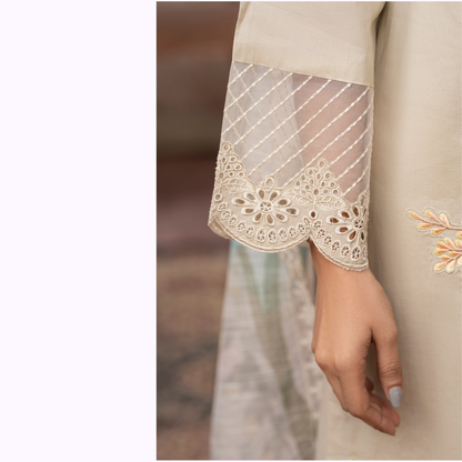 UKC-16 Embroidered Cambric Cotton Ready to Wear 3 Pc - Karma Collection
