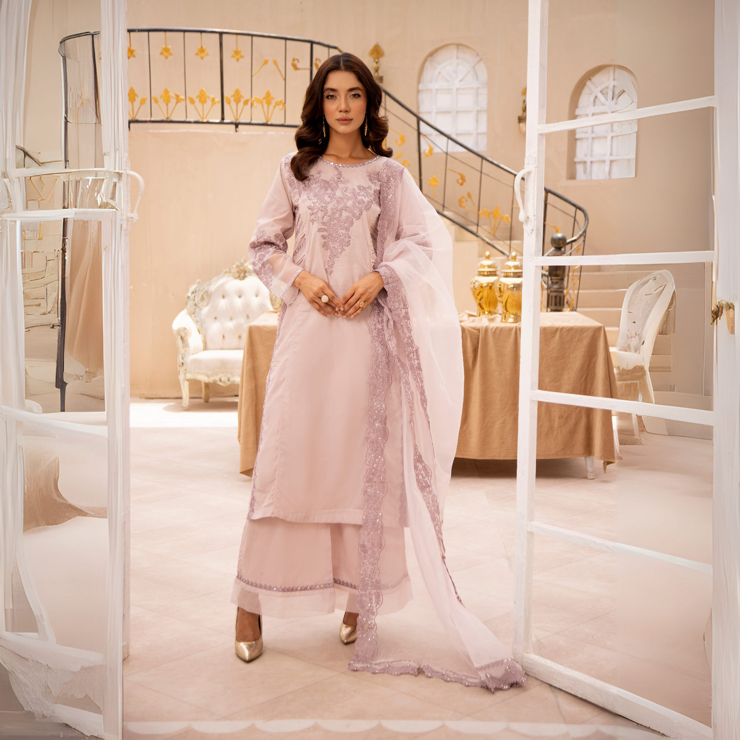 UMS-12 3 Pc Mother & Daughter Luxury Cambric Cotton by Simrans