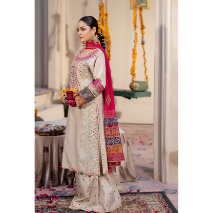 KC-1432 Embroidered Cambric Cotton Dress Ready to Wear 3 Pc - Karma Collection