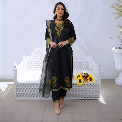 UA-75 Embroidered Viscose 3 Pc Pakistani Dress | Eid Ready to wear | UMNAA