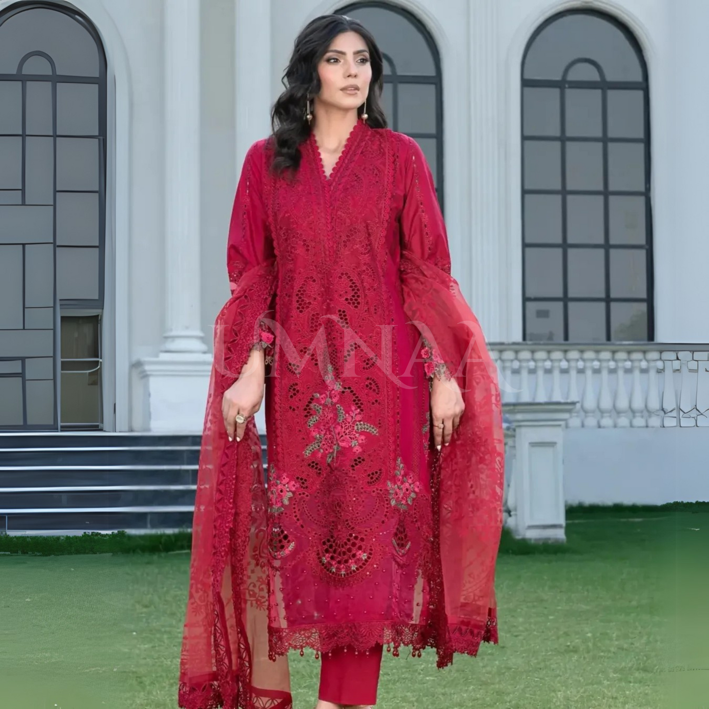 UA-92 Embroidered Lawn 3 Pc Ready to wear Collection | Umnaa